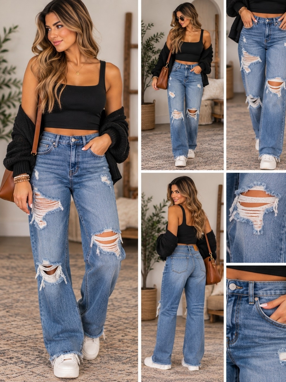 Judy Blue Medium Blue High-Rise Distressed Flare Jeans